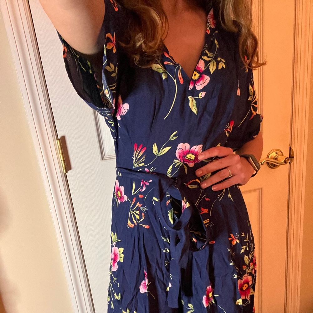 Blue floral GAP jumpsuit